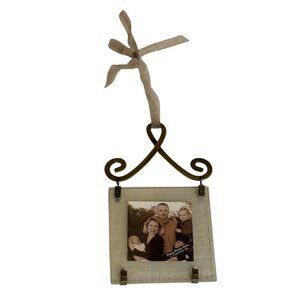 VINTAGE Hallmark Glass & Metal Family Tree Photo Ornament Fits Photo 1.5 x 1.5